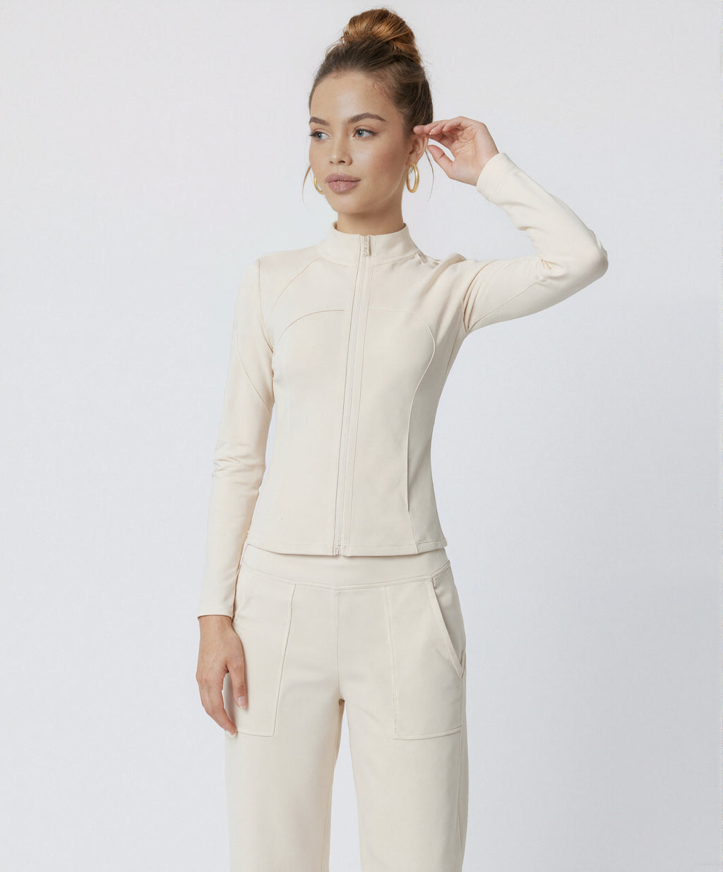 The Summit Stand-collar Fleece-lined Jacket with Thumbhole Cuffs