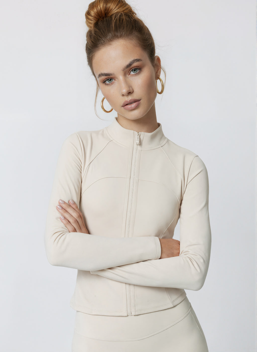 The Summit Stand-collar Fleece-lined Jacket with Thumbhole Cuffs