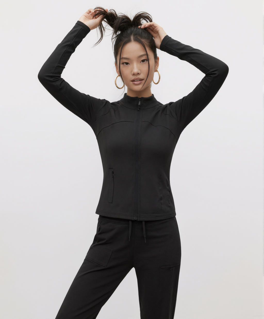 The Summit Stand-collar Fleece-lined Jacket with Thumbhole Cuffs