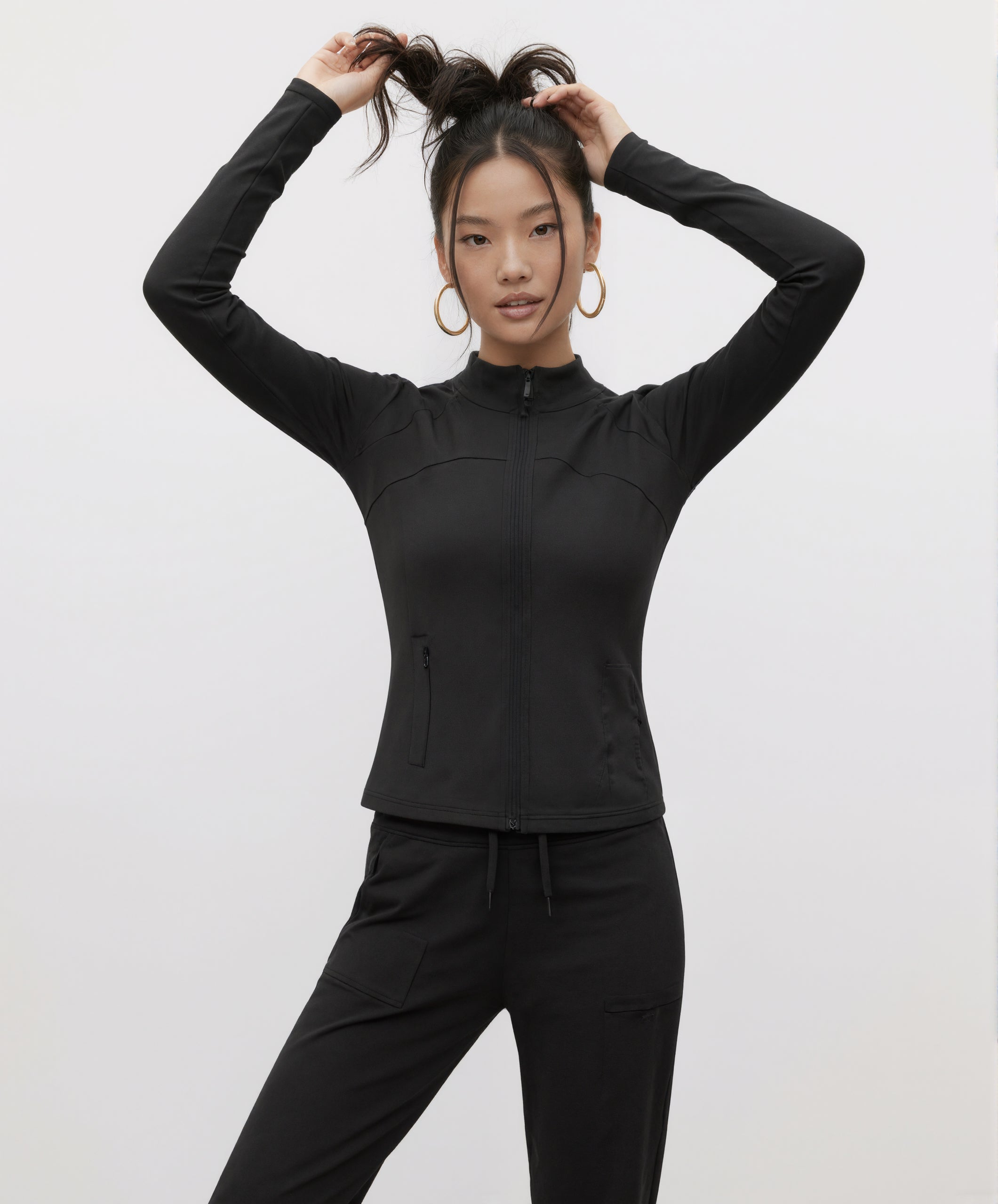 The Summit Stand-collar Fleece-lined Jacket with Thumbhole Cuffs