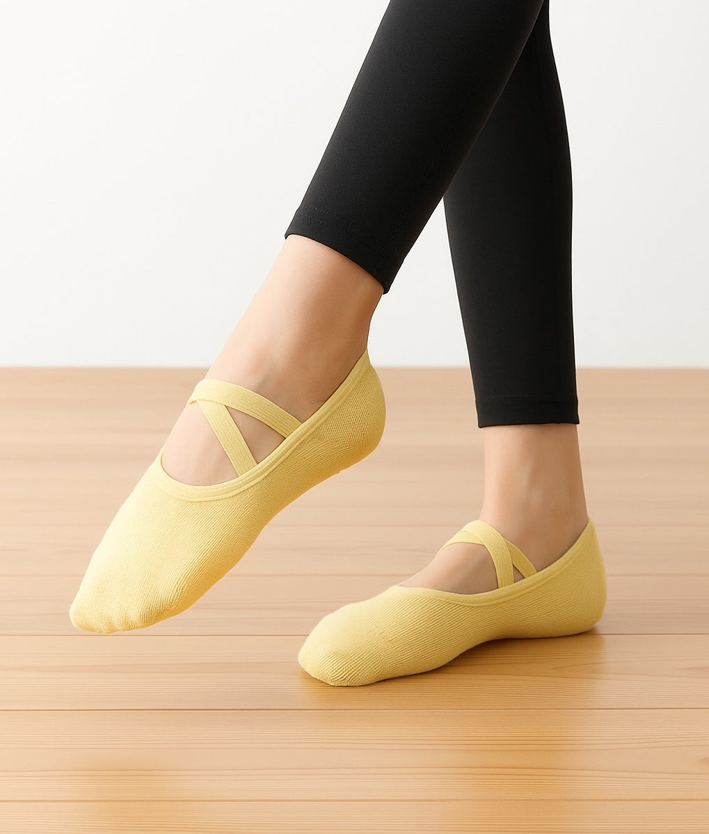 Inner Balance Cross-Strap Grip Non-slip yoga Socks