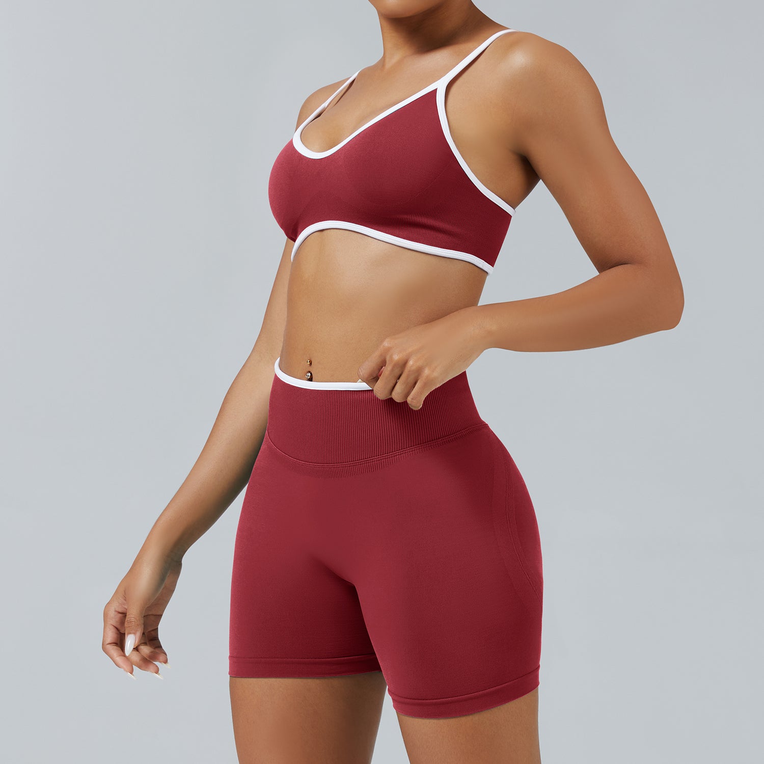 The Elevate Seamless Long Sleeve & Thin Strap Sports Bra Top