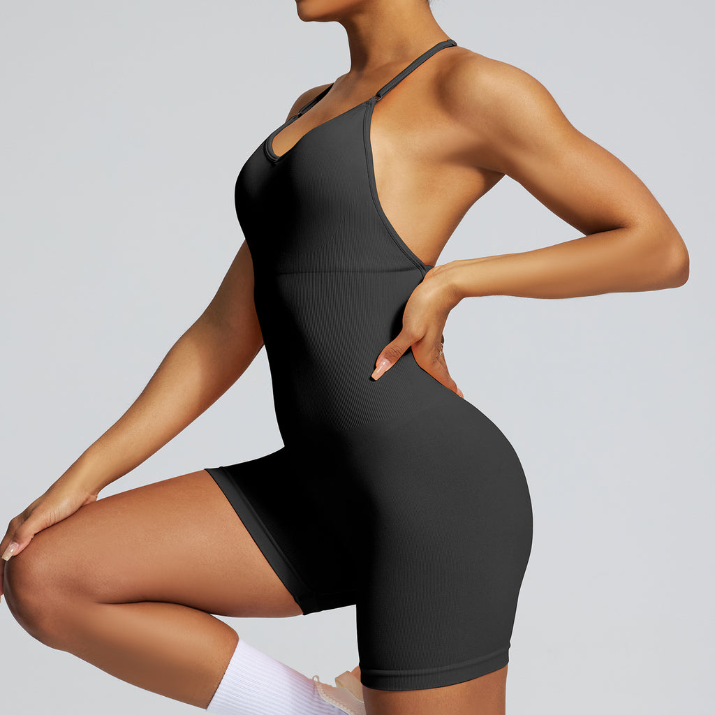 The Flexile Adjustable Strap Cross Back Athletic Active One-piece Onesie Jumpsuit