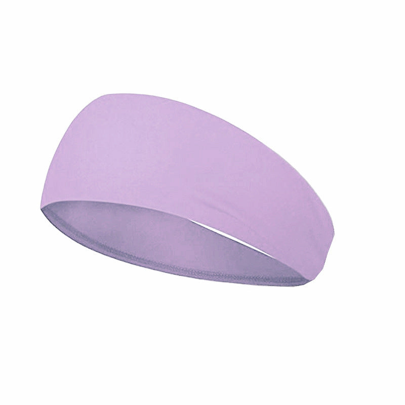 The Focus Sweat-Absorbing Stretch Fitness Headband in lavender purple, lightweight and stretchable for fitness and casual wear.