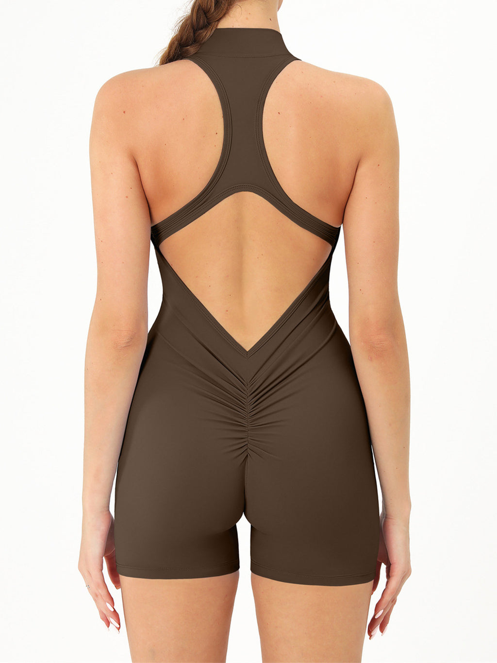 The Swift Mock Neck Zipper One-piece Athletic Active Jumpsuit Onesie