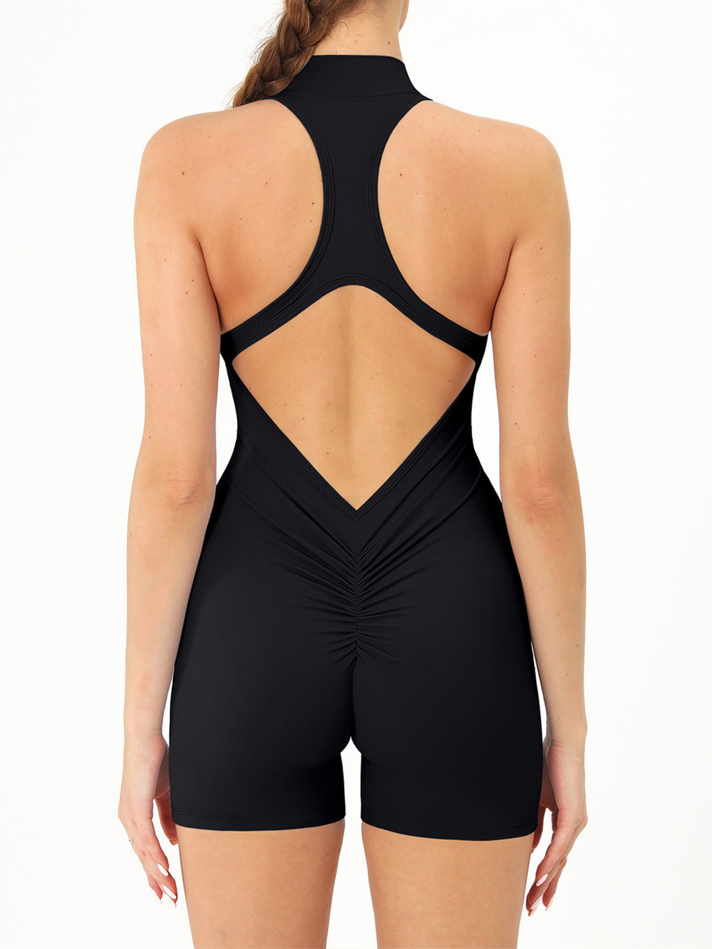 The Swift Mock Neck Zipper One-piece Athletic Active Jumpsuit Onesie