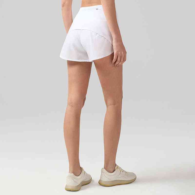 Back view of Speed Up Lightweight & Quick Dry Running Shorts in white, designed with curved hems and moisture-wicking fabric for running performance.