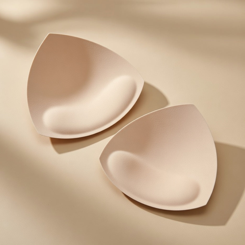 FLOW FLOW Bra Pads Thick Triangular Pads(0.4in) / Beige / One size The Sensate Removable Bra Pads Inserts for Onesie & Sports Bra