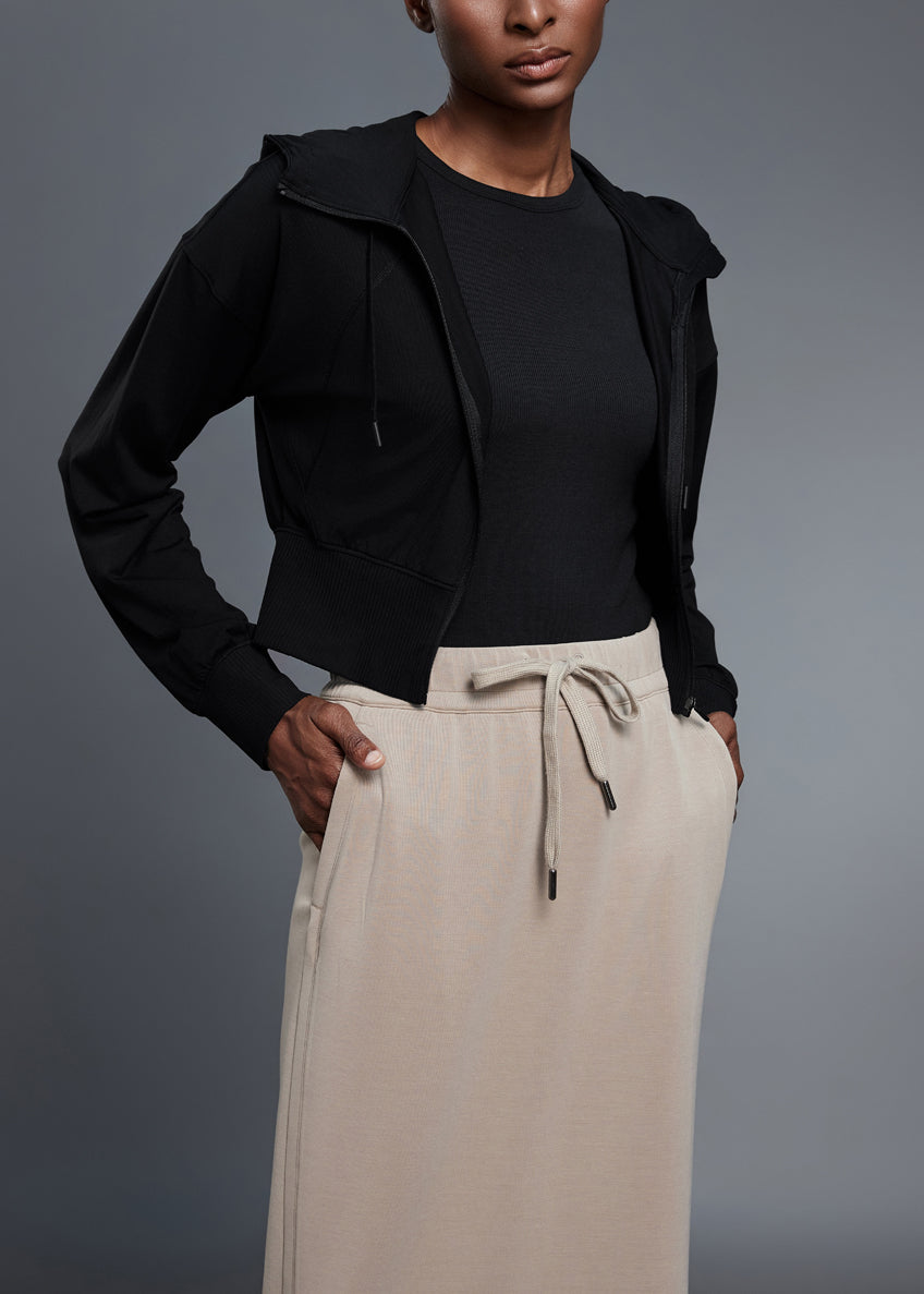 FLOW FLOW Jacket Black / S (US 2-4) The Serene Cropped Hooded Jacket