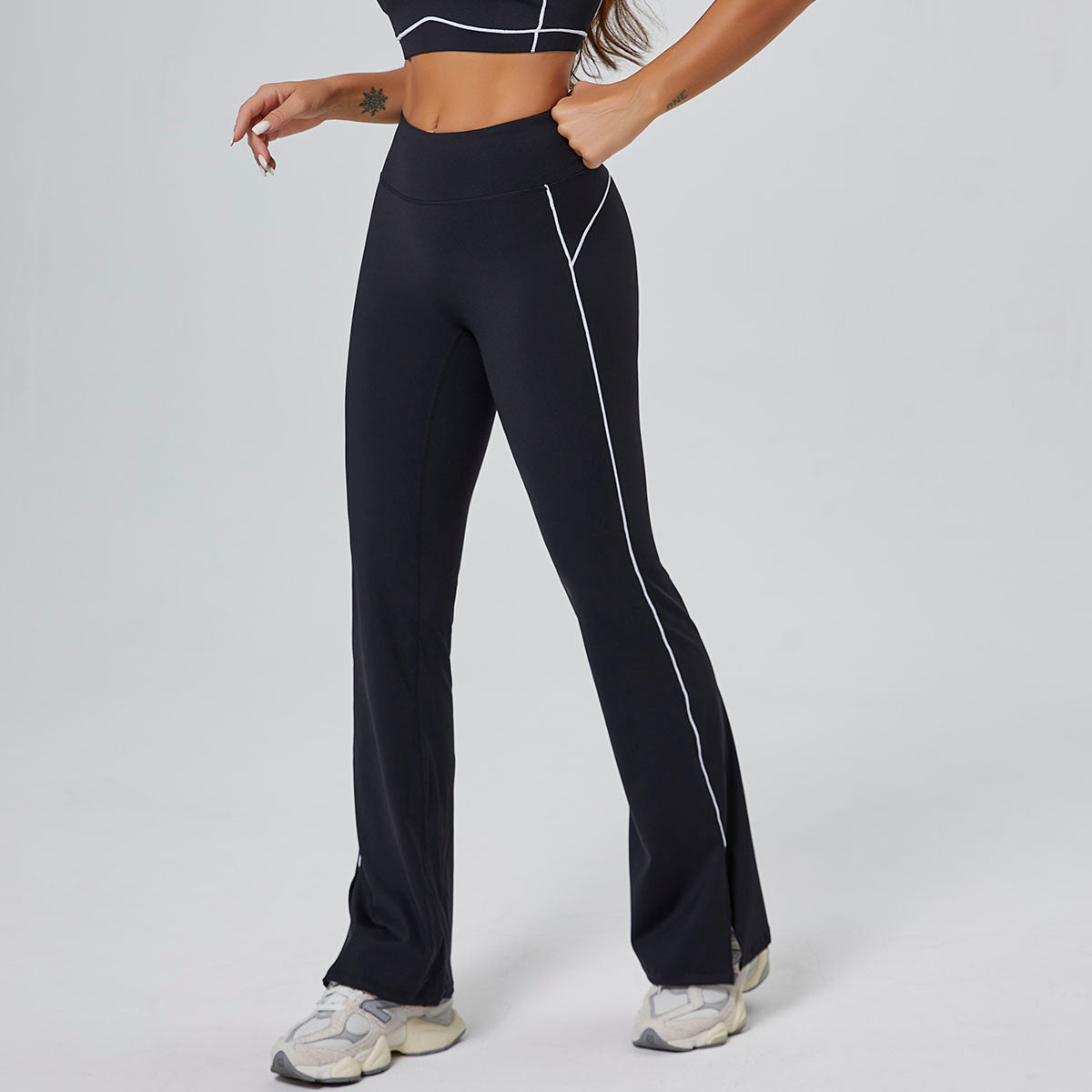 FLOW FLOW Leggings The Rhythm Color Block Flared High-Waist Active Athletic Leggings