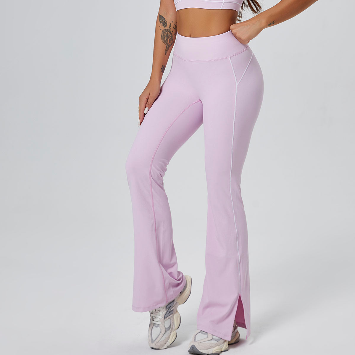 FLOW FLOW Leggings Pink / S (US 2-4) The Rhythm Color Block Flared High-Waist Active Athletic Leggings