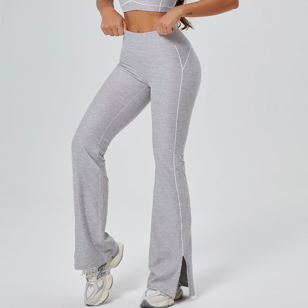 FLOW FLOW Leggings Gray / S (US 2-4) The Rhythm Color Block Flared High-Waist Active Athletic Leggings