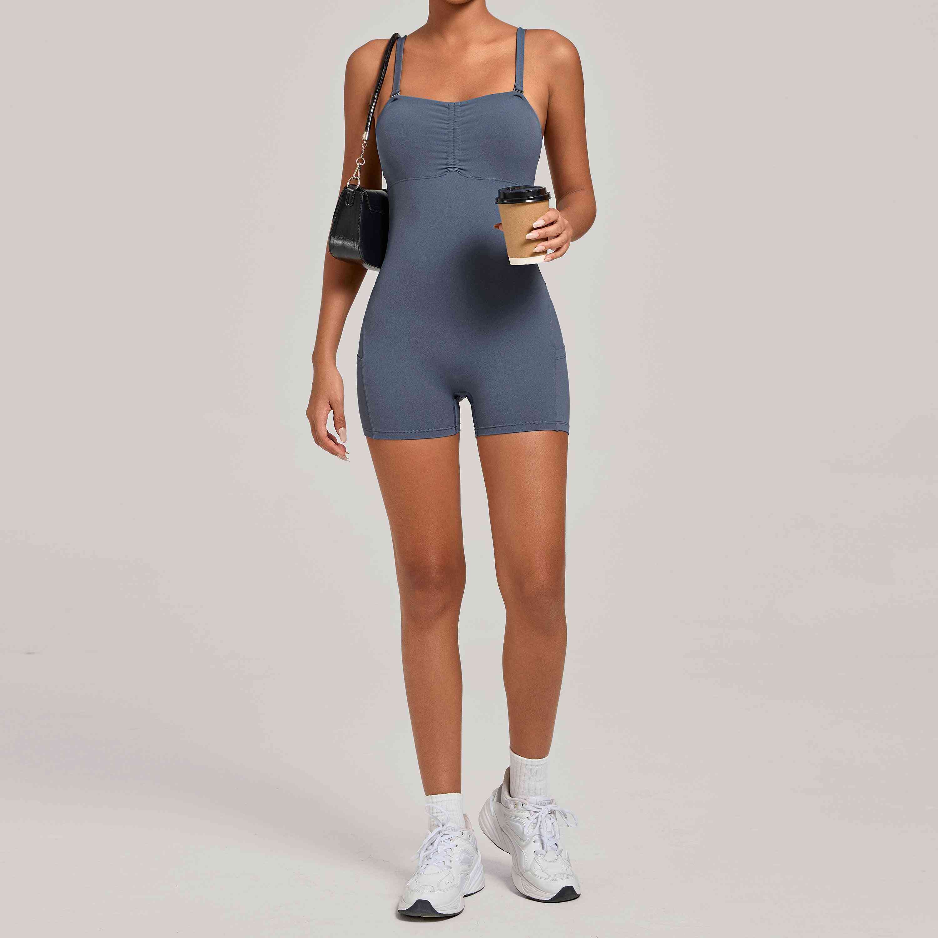 FLOW FLOW Onesie Indigo Mist / XS (US 0-2) The Allure Multi-Way Adjustable Straps Onesie with Side Pocket