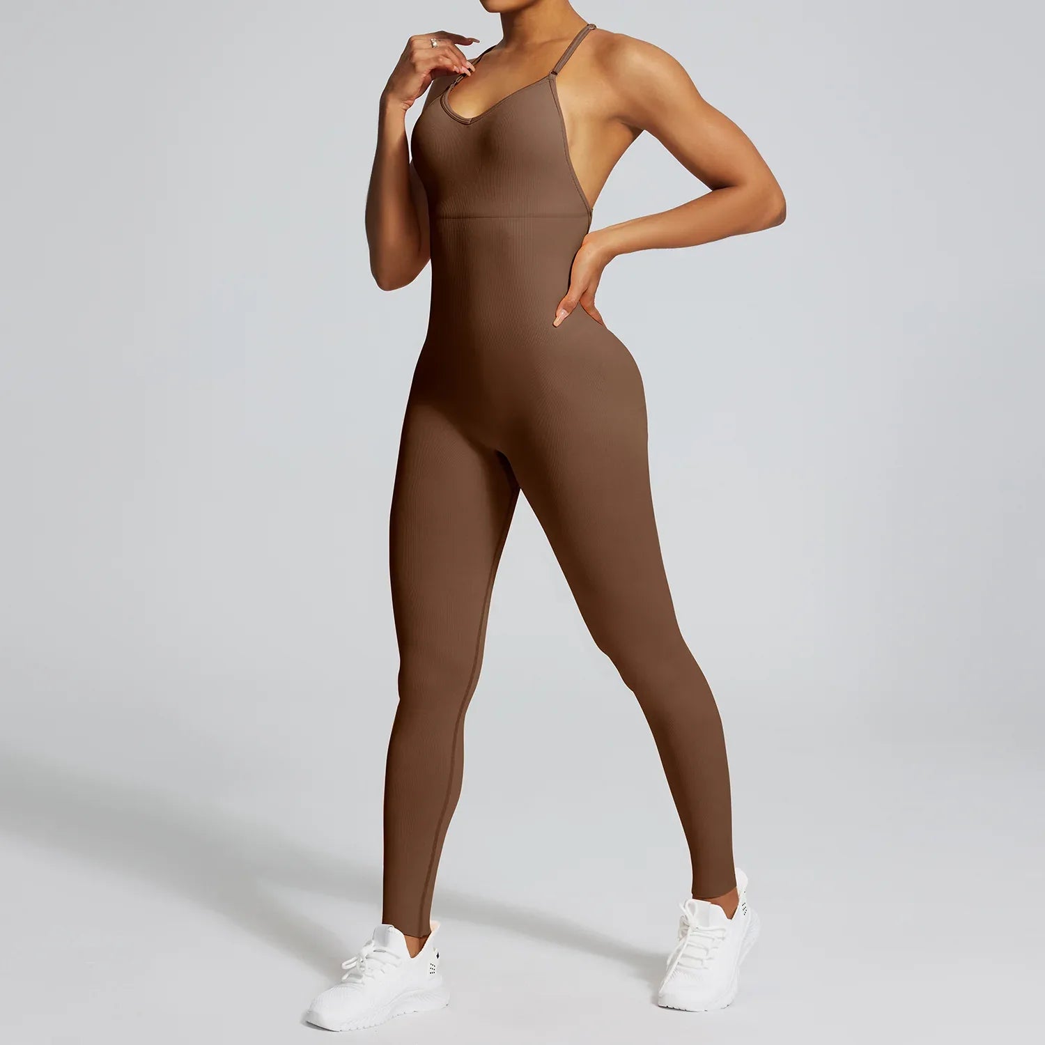 FLOW FLOW Onesie Espresso / S (US 2-4) / Long The Flexile Adjustable Strap Cross Back Athletic Active Onesie Bodysuit