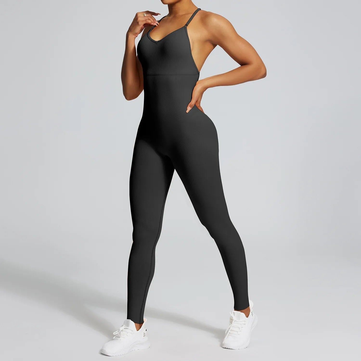 FLOW FLOW Onesie Black / S (US 2-4) / Long The Flexile Adjustable Strap Cross Back Athletic Active Onesie Bodysuit