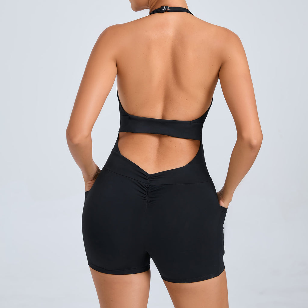 FLOW FLOW Onesie The Poise Backless Adjustable Halter Onesie with Side Pockets