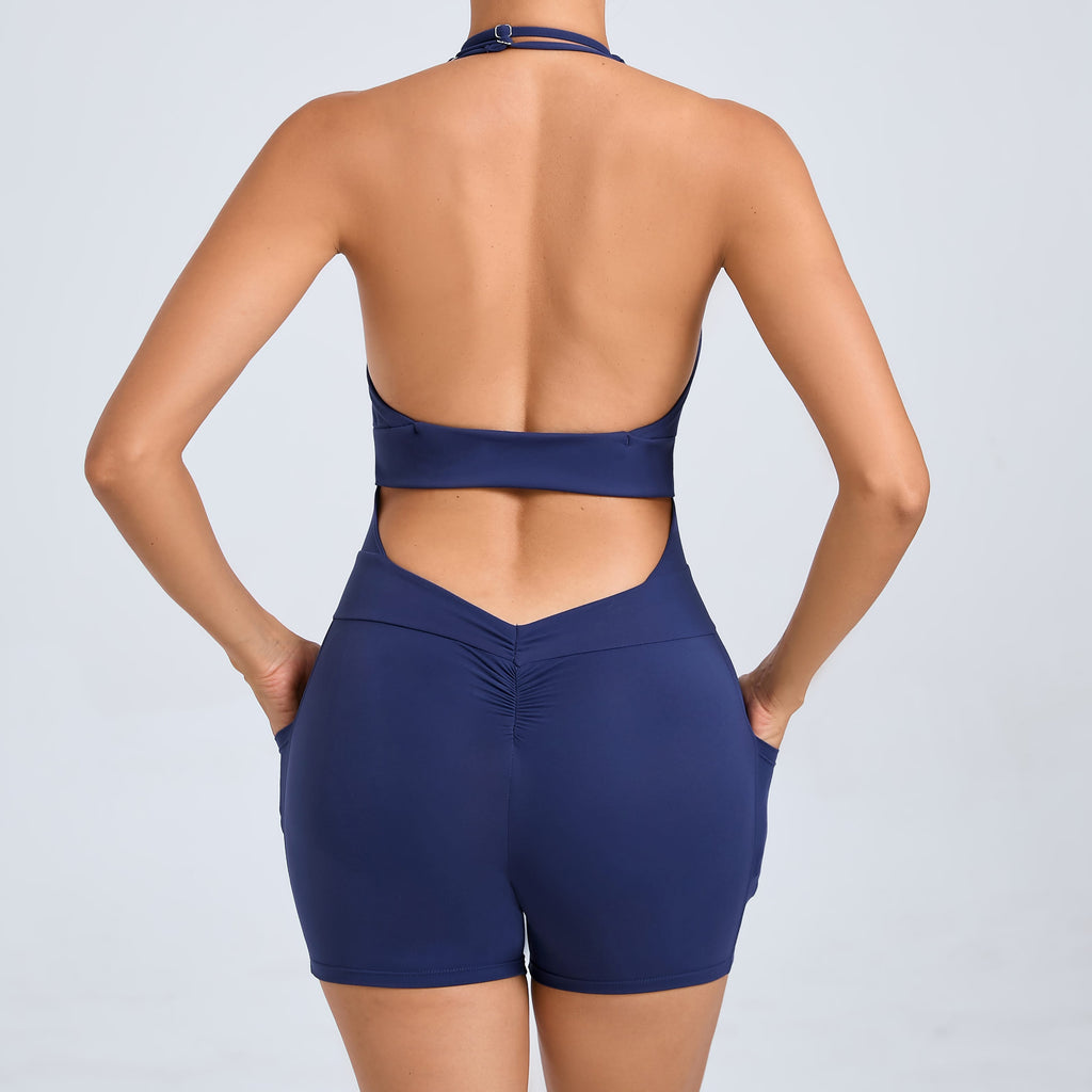 FLOW FLOW Onesie The Poise Backless Adjustable Halter Onesie with Side Pockets