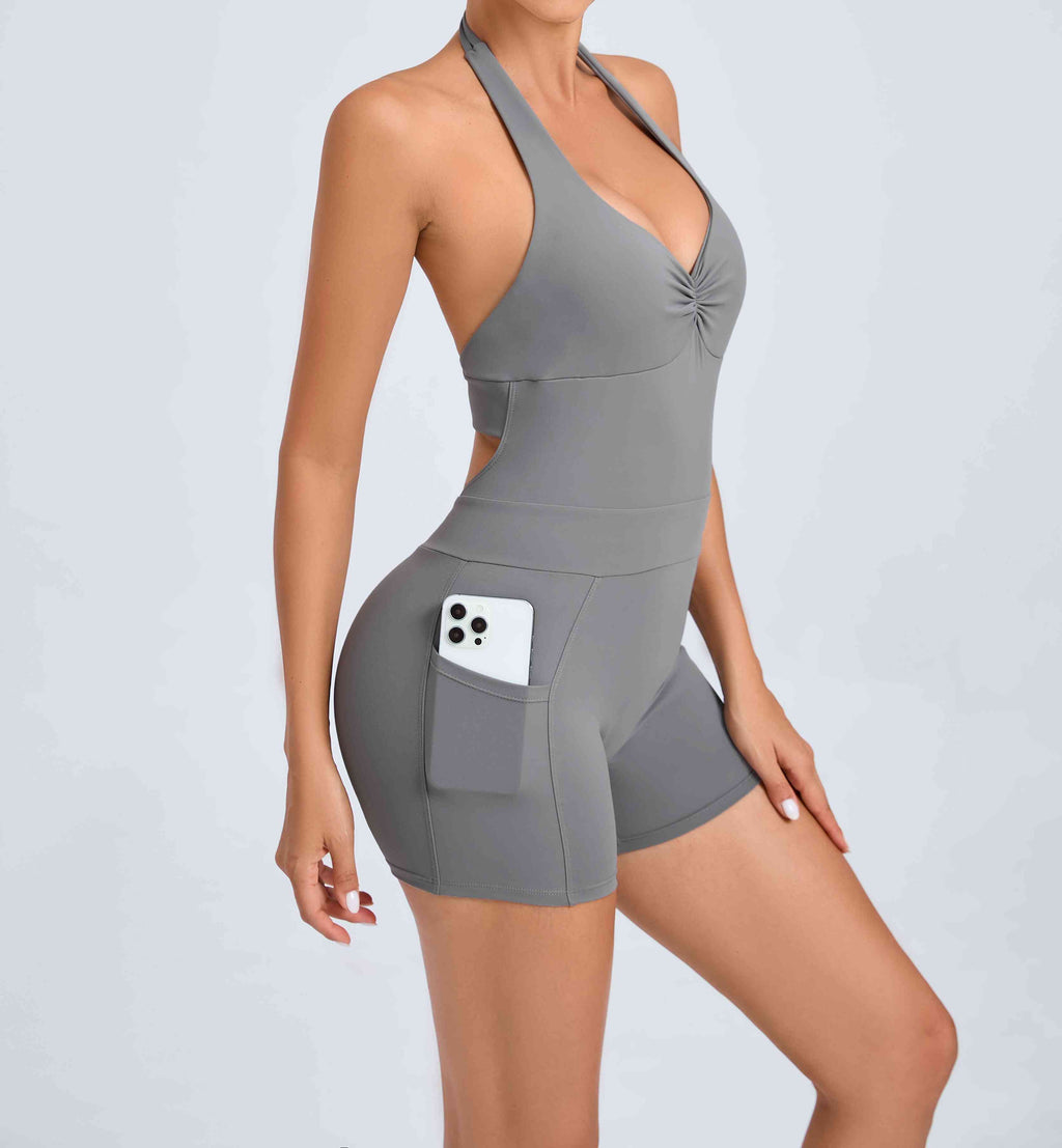 FLOW FLOW Onesie The Poise Backless Adjustable Halter Onesie with Side Pockets