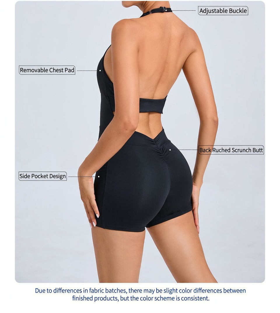 FLOW FLOW Onesie The Poise Backless Adjustable Halter Onesie with Side Pockets