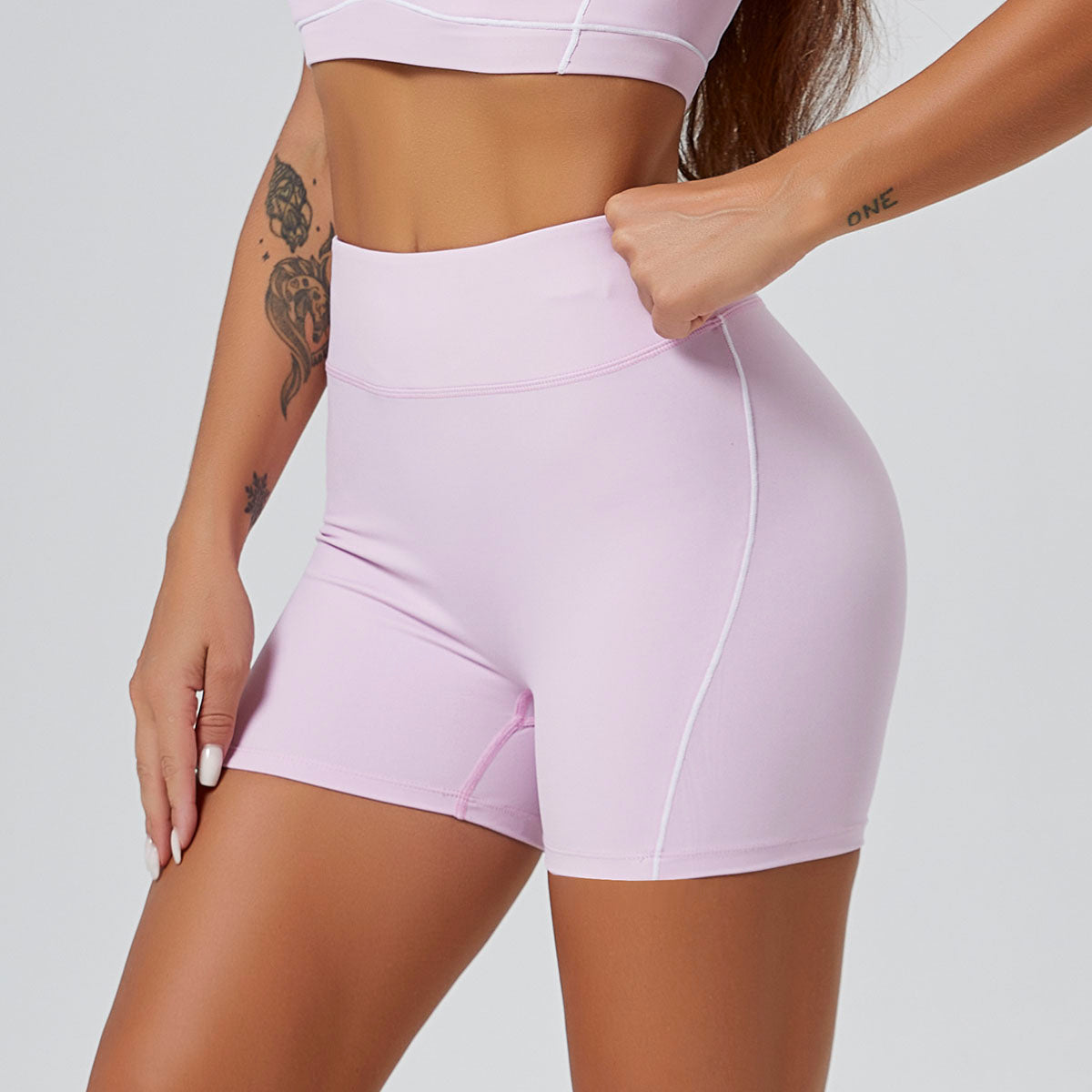 FLOW FLOW Shorts Pink / S (US 2-4) The Rhythm Color Block High-Waist Active Athletic Biker Shorts