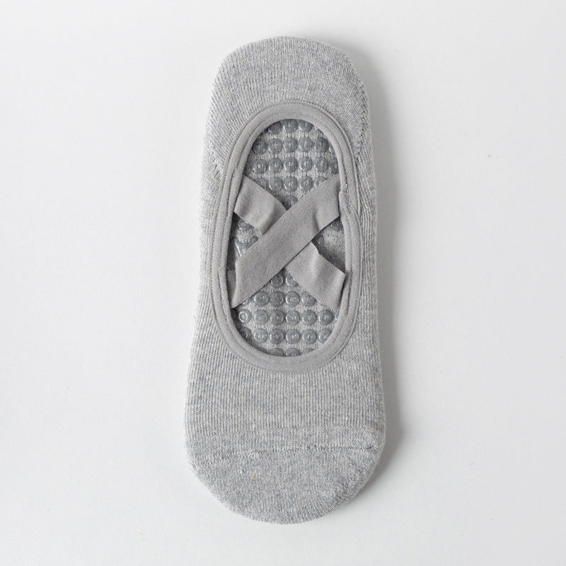FLOW FLOW Socks Gray / One size（35-40） Inner Balance Cross-Strap Grip Non-slip yoga Socks