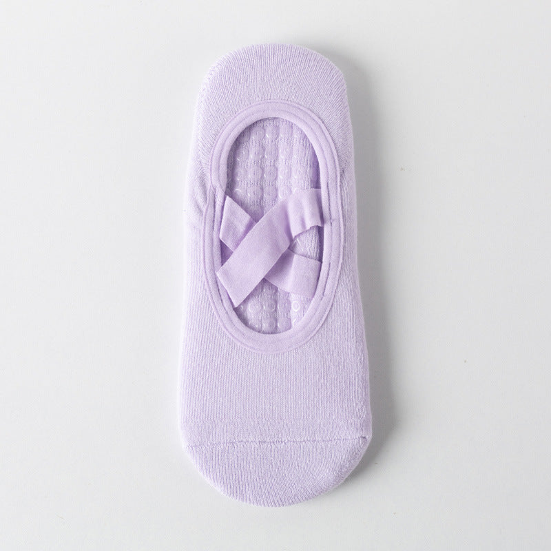 FLOW FLOW Socks Light Lavender / One size（35-40） Inner Balance Cross-Strap Grip Non-slip yoga Socks