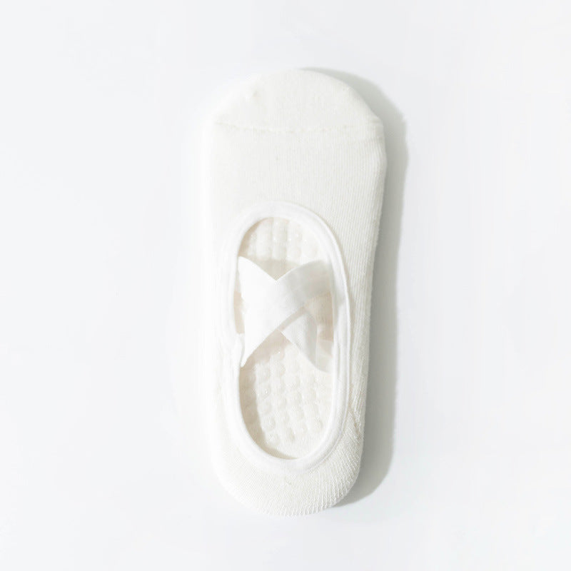 FLOW FLOW Socks Pure White / One size（35-40） Inner Balance Cross-Strap Grip Non-slip yoga Socks