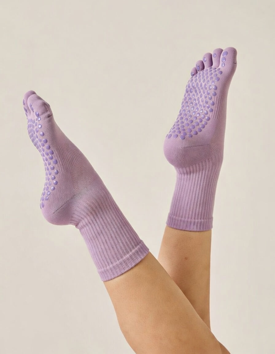 FLOW FLOW Socks Light Lavender The Zenith Toe-separating Non-slip Grip Yoga Socks