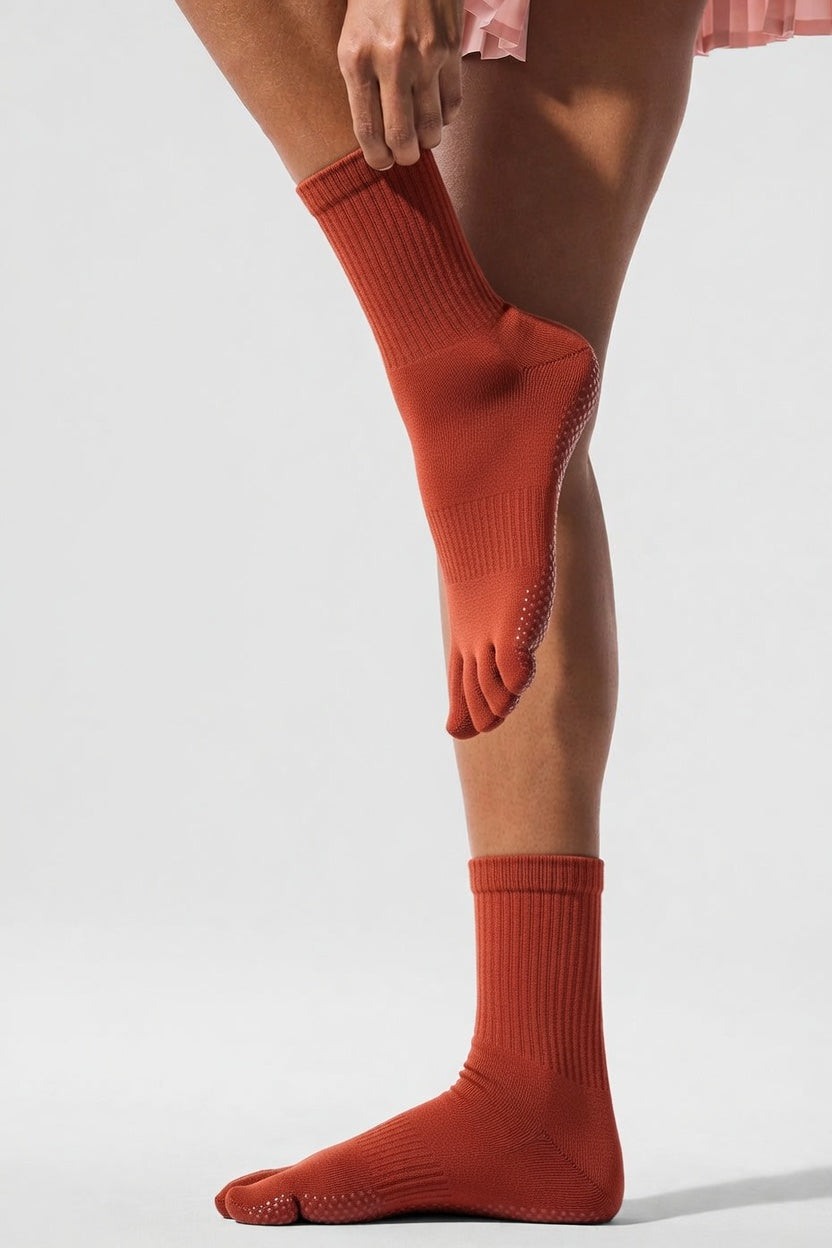 FLOW FLOW Socks Bronze The Zenith Toe-separating Non-slip Grip Yoga Socks
