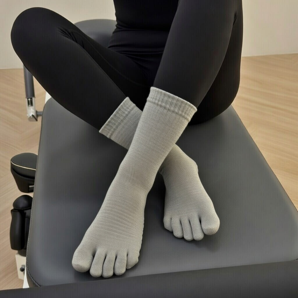 FLOW FLOW Socks Gray The Zenith Toe-separating Non-slip Grip Yoga Socks