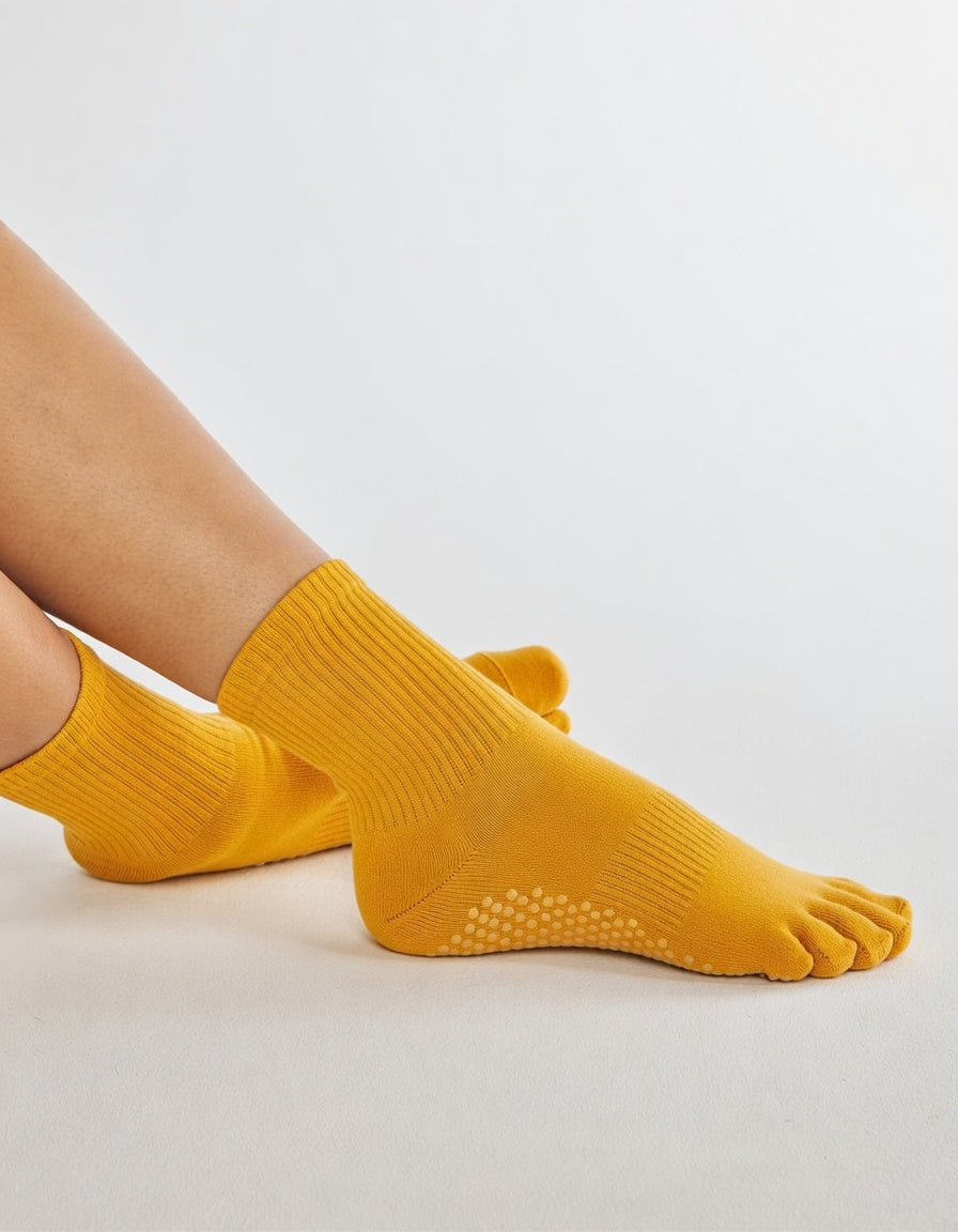 FLOW FLOW Socks Gold The Zenith Toe-separating Non-slip Grip Yoga Socks