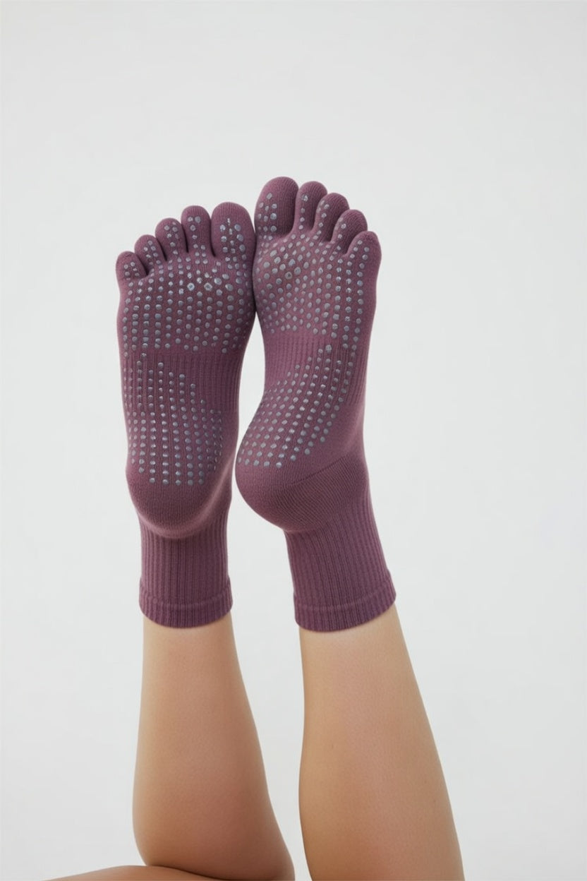 FLOW FLOW Socks Magenta The Zenith Toe-separating Non-slip Grip Yoga Socks