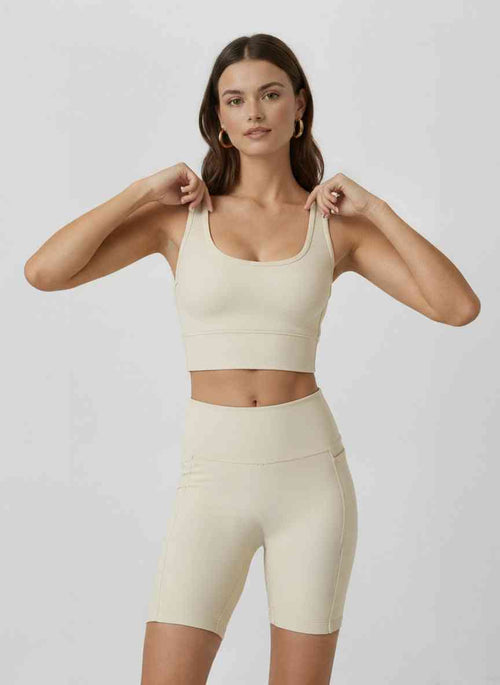 FLOW FLOW Sports Bra Light Ivory / S (US 2-4) All You Need Medium Support Racerback Sports Bra Top