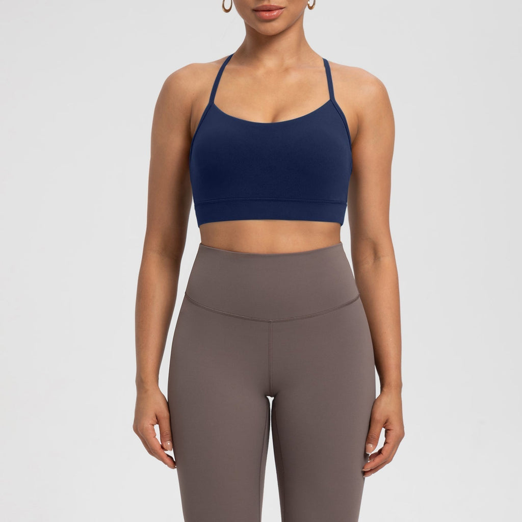 FLOW FLOW Sports Bra Navy / S (US 2-4) Comfort Zone Thin Strap Sports Bra Top