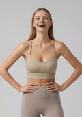 FLOW FLOW Sports Bra Light Brown / S (US 2-4) Comfort Zone Thin Strap Sports Bra Top
