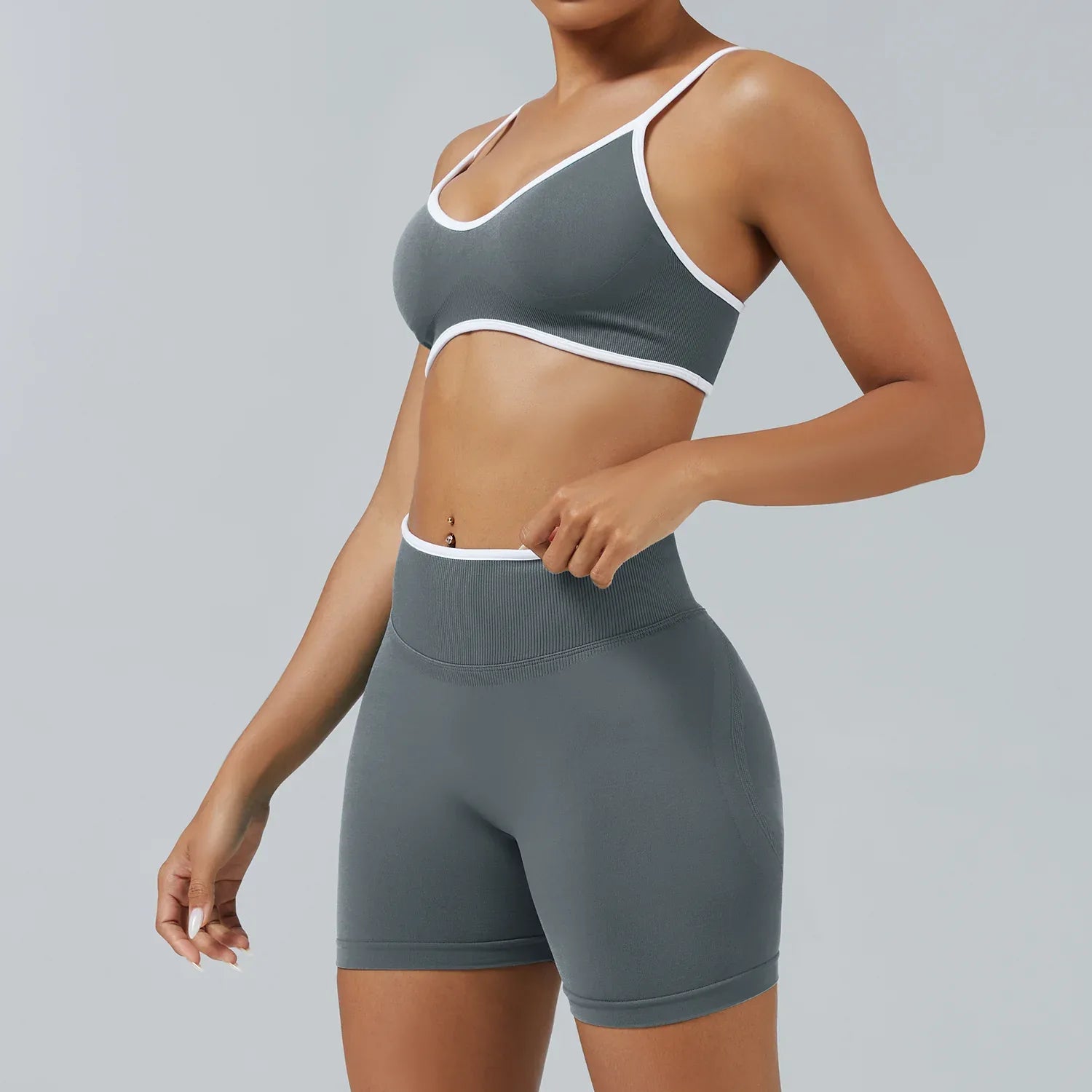 FLOW FLOW Sports Bra XS (US 0-2) / Dark Gray / Sports Bra The Elevate Seamless High Support Sports Bra Top