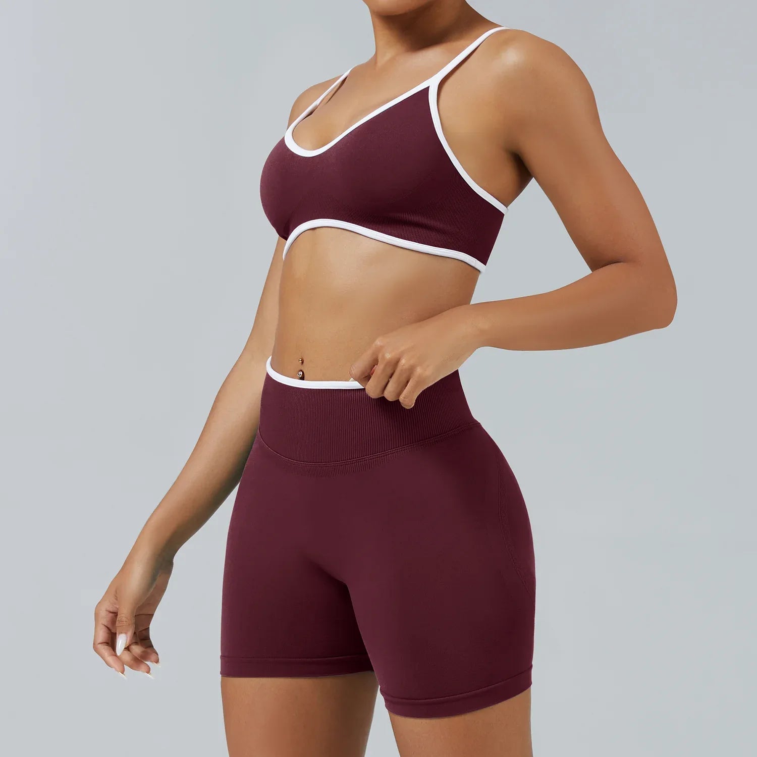 FLOW FLOW Sports Bra XS (US 0-2) / Red Wine / Sports Bra The Elevate Seamless High Support Sports Bra Top
