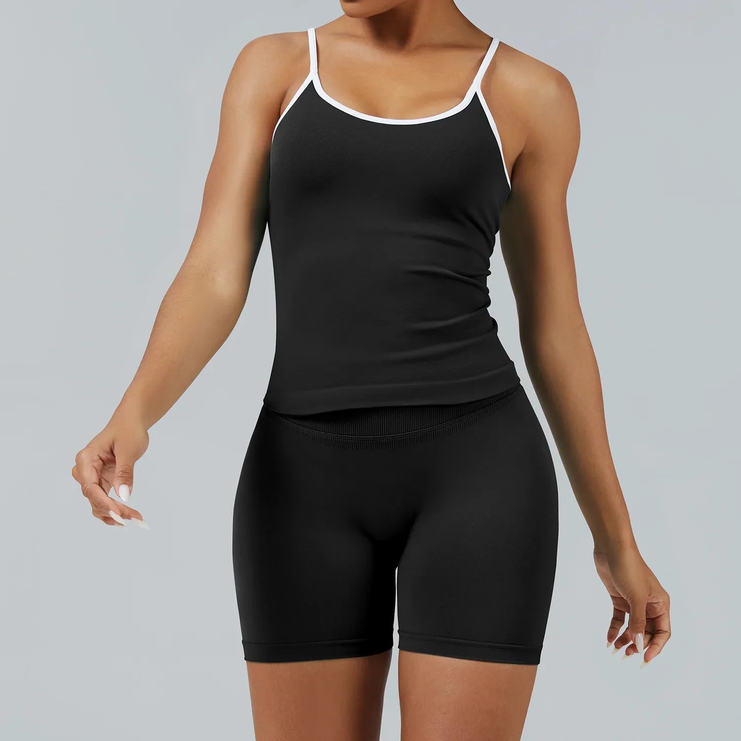 FLOW FLOW Sports Bra XS (US 0-2) / Black / Strappy Top The Elevate Seamless High Support Sports Bra Top