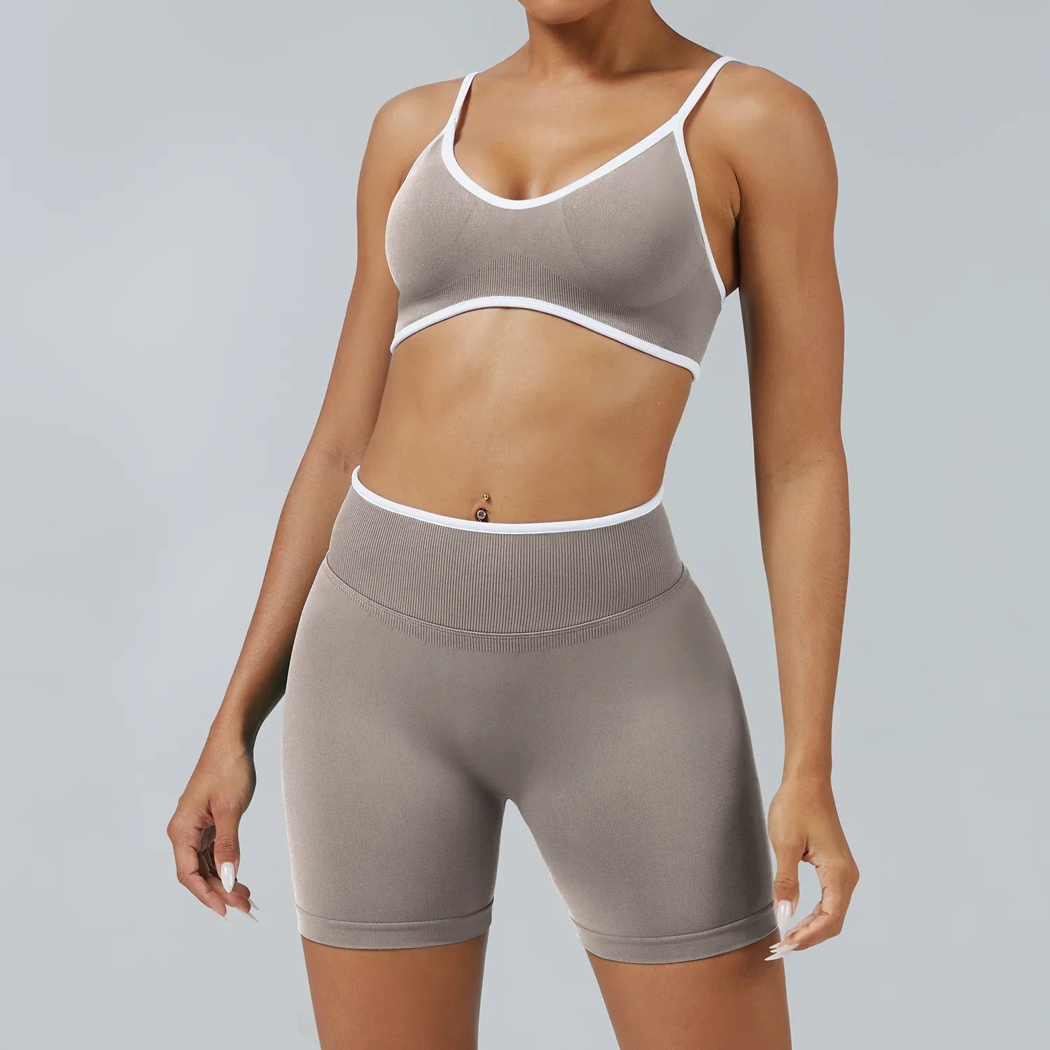 FLOW FLOW Sports Bra XS (US 0-2) / Khaki / Sports Bra The Elevate Seamless High Support Sports Bra Top