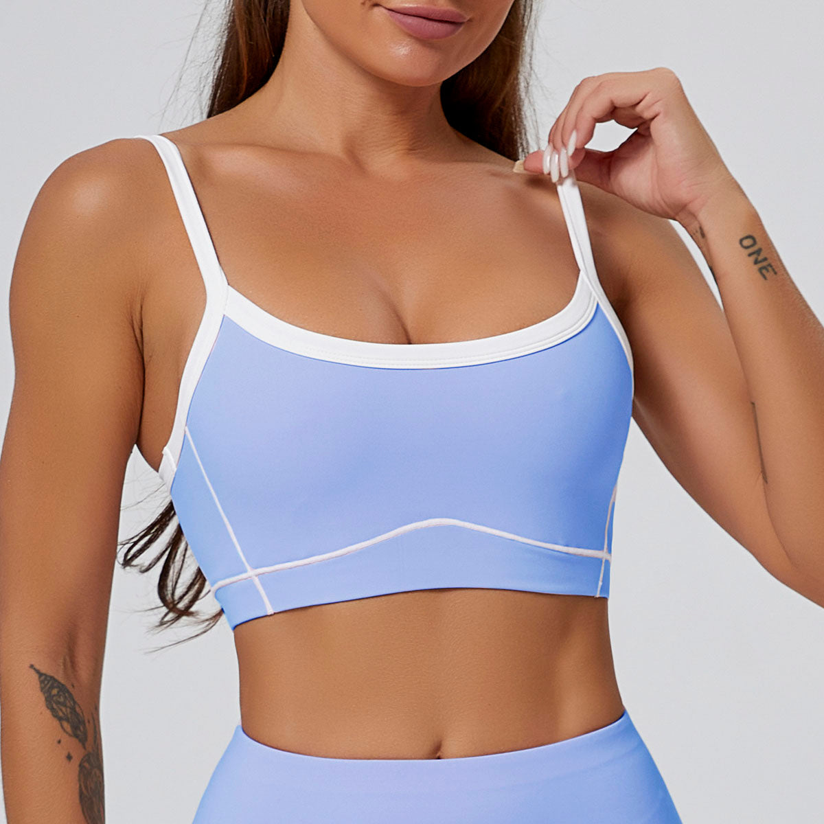 FLOW FLOW Sports Bra Dusty Blue / S (US 2-4) The Rhythm Color Block Active Sports Bra