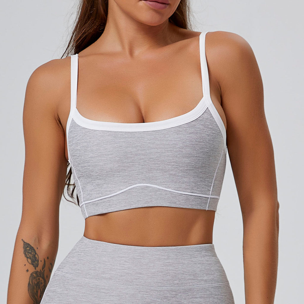 FLOW FLOW Sports Bra Gray / S (US 2-4) The Rhythm Color Block Active Sports Bra