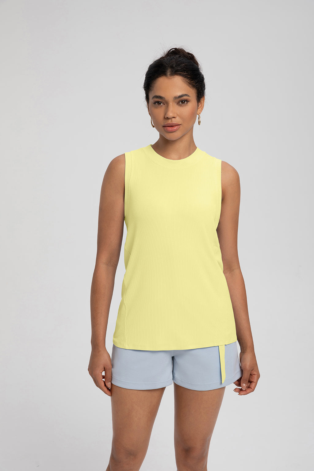 FLOW FLOW Top S (US 2-4) / Sunlight Yellow The Adapt Modal Running Tank Top with Ruched Waistband
