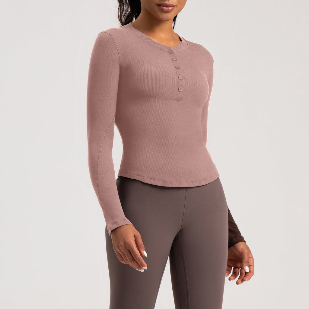 FLOW FLOW Top The Infinity Modal Henley Athleisure Shirt Top