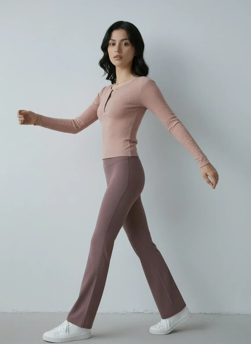 FLOW FLOW Top The Infinity Modal Henley Athleisure Shirt Top