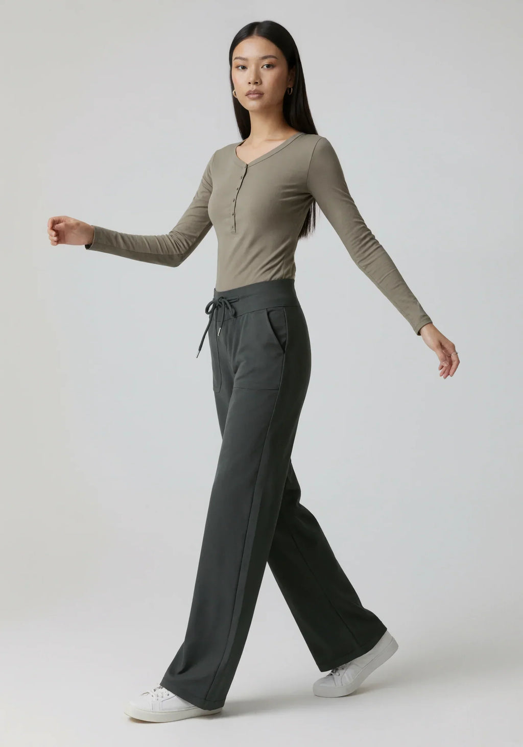 FLOW FLOW Top The Infinity Modal Henley Athleisure Shirt Top